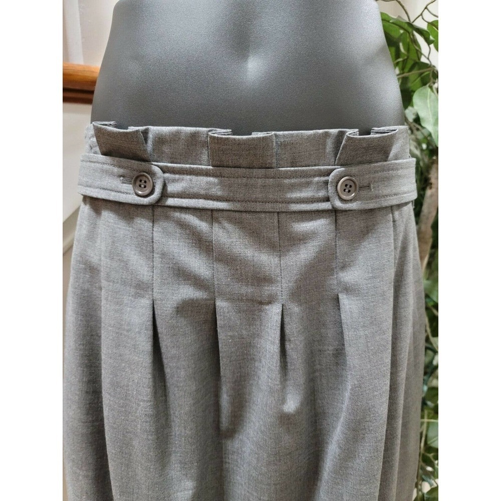 BCBGMAXAZRIA Women's Gray Wool and Spandex Knee Length Flare‎ Skirt Size 08 - Picture 2 of 9